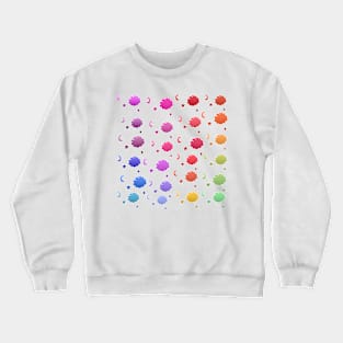 Rainbow Clouds, Moon, Stars & Raindrops Crewneck Sweatshirt